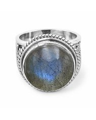 Sterling Silver Natural Labradorite Ring