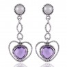 Pearl Amethyst Sterling Silver Cool Earrings for Women Dangle Earring