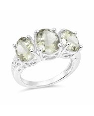 Green Amethyst Ring Anniversary Ring 925 Sterling Silver Ring