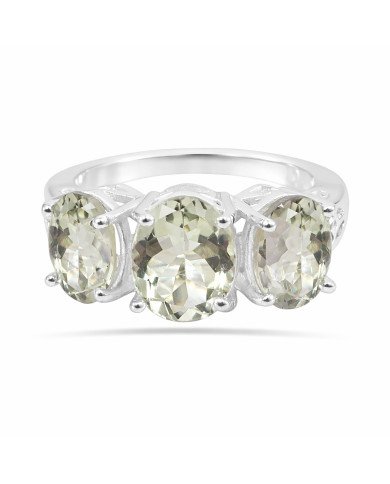 Green Amethyst Ring Anniversary Ring 925 Sterling Silver Ring