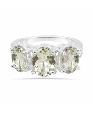 Green Amethyst Ring Anniversary Ring 925 Sterling Silver Ring