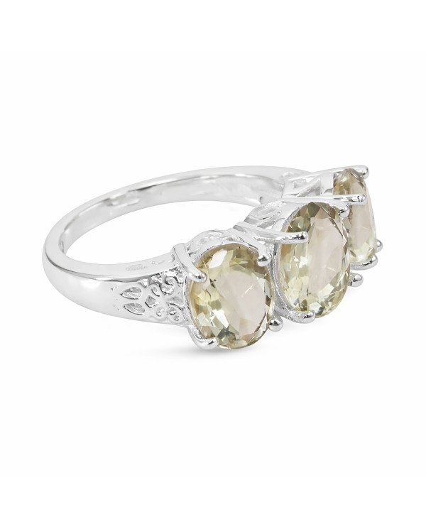 Green Amethyst Ring Anniversary Ring 925 Sterling Silver Ring