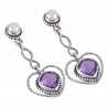 Pearl Amethyst Sterling Silver Cool Earrings for Women Dangle Earring