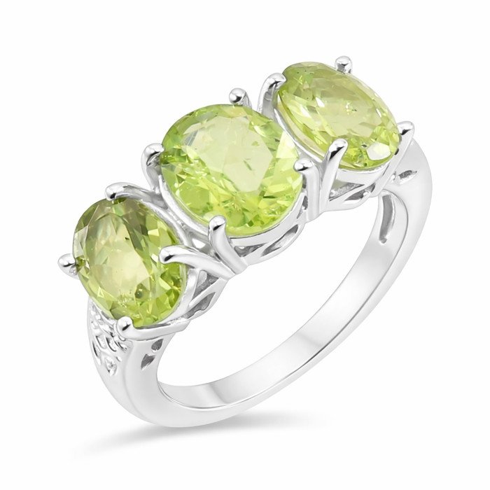 Natural Peridot Ring Anniversary Ring 925 sterling silver ring