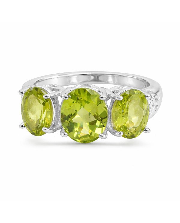 Natural Peridot Ring Anniversary Ring 925 sterling silver ring