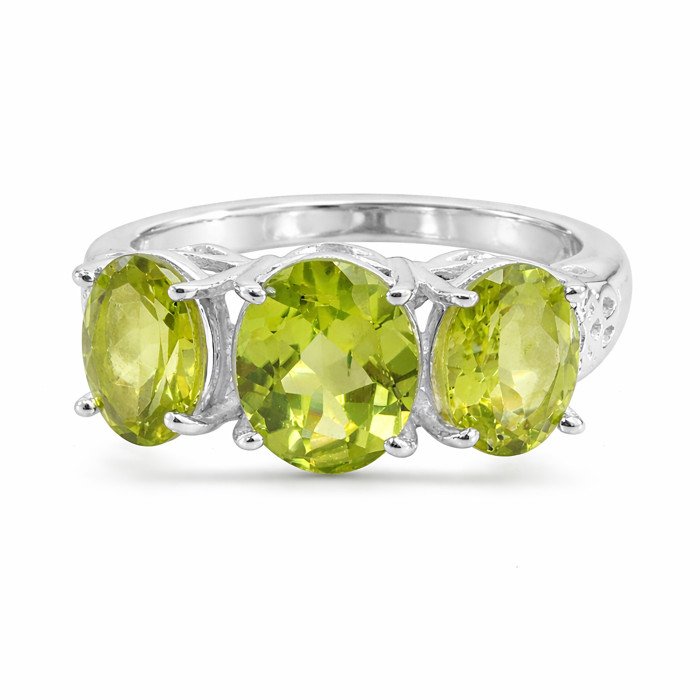 Natural Peridot Ring Anniversary Ring 925 sterling silver ring