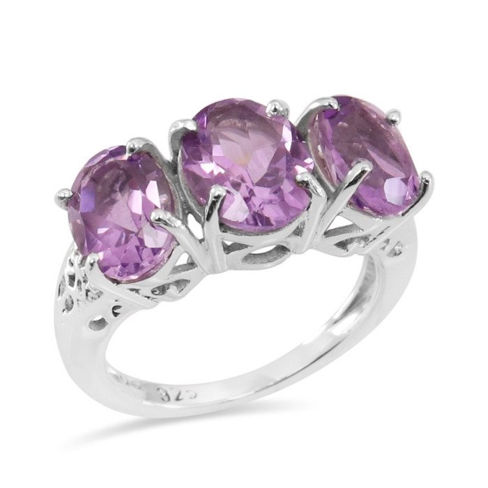 Zambian Amethyst Ring Anniversary Ring 925 sterling silver ring