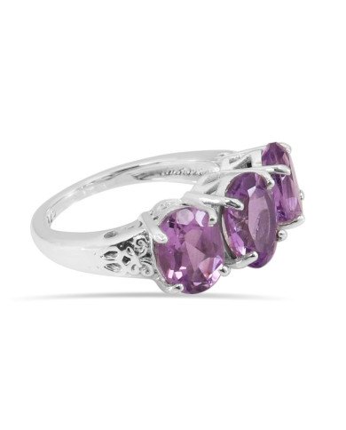 Zambian Amethyst Ring Anniversary Ring 925 sterling silver ring
