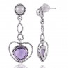 Pearl Amethyst Sterling Silver Cool Earrings for Women Dangle Earring