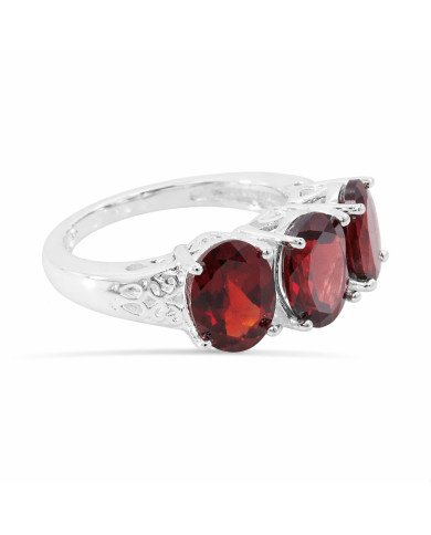 Anniversary Ring Red Garnet Gemstone Ring 925 Sterling Silver Ring