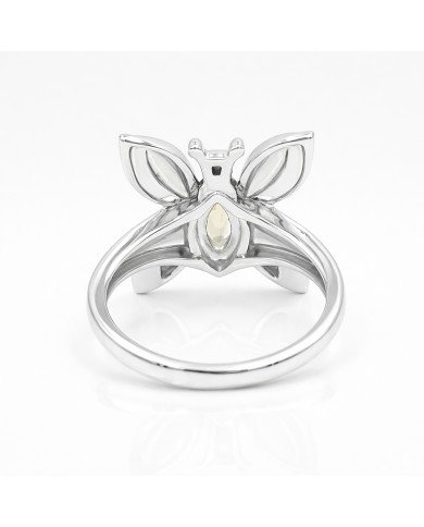 November Birthstone Sterling Silver Butterfly design Citrine Ring