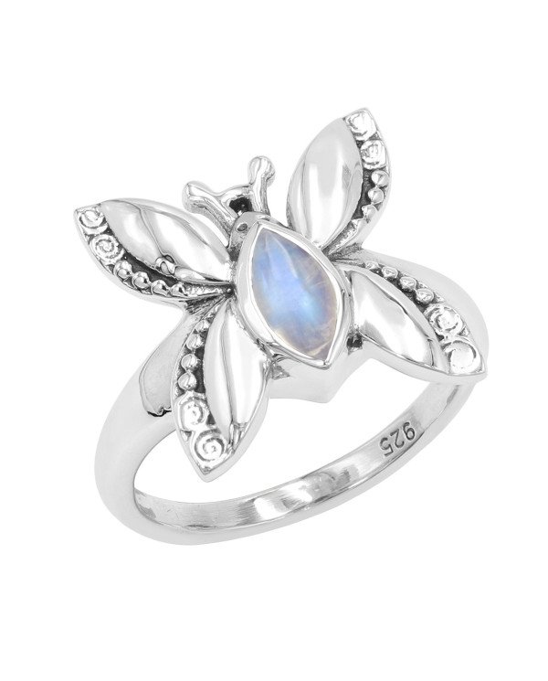 Moonstone Sterling Silver Butterfly design June Birthstone Ring
