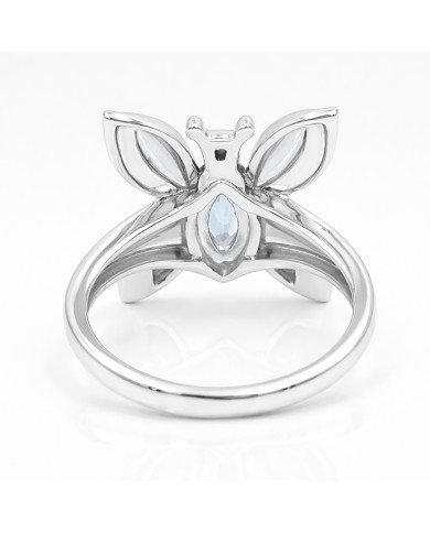 Moonstone Sterling Silver Butterfly design June Birthstone Ring