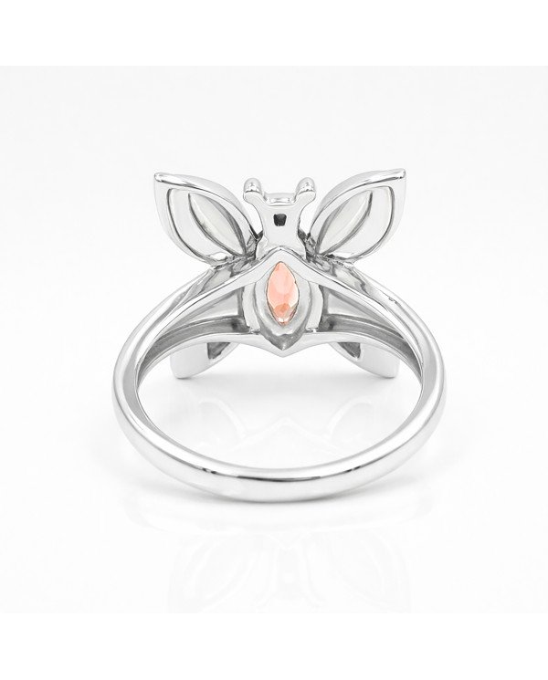 Sterling Silver Butterfly design January Birthstone Garnet Ring