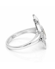 Smoky Quartz Ring 925 Sterling Silver Ring Butterfly Design Ring