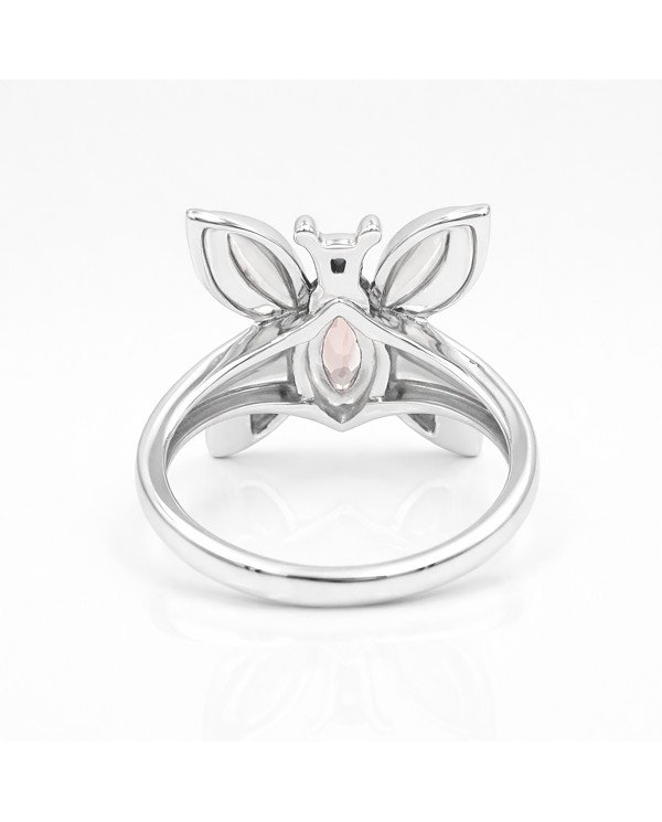 Smoky Quartz Ring 925 Sterling Silver Ring Butterfly Design Ring