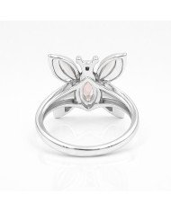 Smoky Quartz Ring 925 Sterling Silver Ring Butterfly Design Ring
