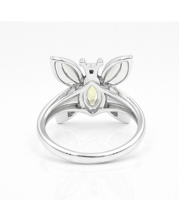 Sterling Silver Butterfly Design Peridot Ring