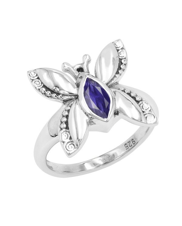 Iolite Ring 925 Sterling Silver Ring Butterfly Design Ring
