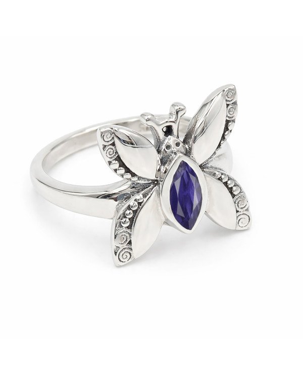 Iolite Ring 925 Sterling Silver Ring Butterfly Design Ring