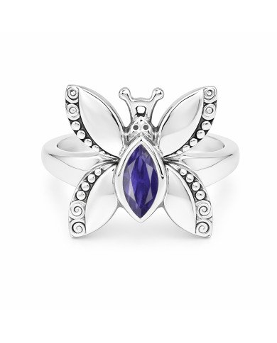 Iolite Ring 925 Sterling Silver Ring Butterfly Design Ring
