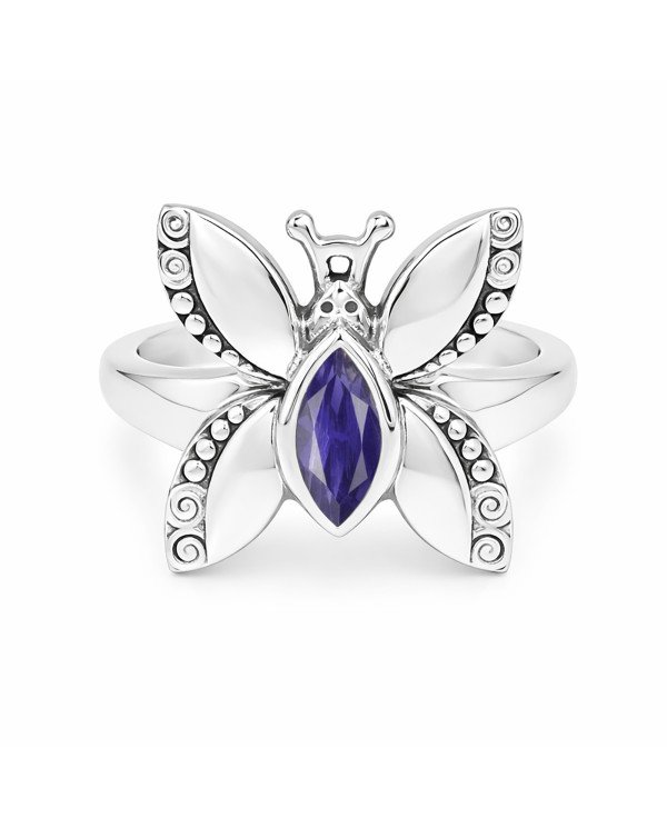 Iolite Ring 925 Sterling Silver Ring Butterfly Design Ring