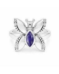Iolite Ring 925 Sterling Silver Ring Butterfly Design Ring