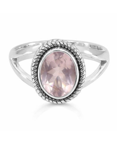 Rose Quartz Ring 925 Sterling Silver Ring Classic Solitaire Ring