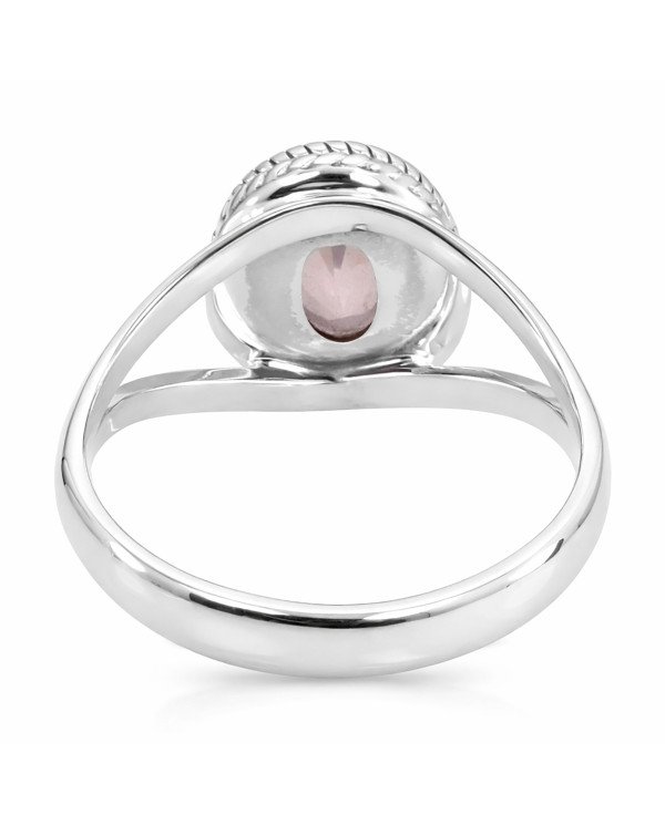 Rose Quartz Ring 925 Sterling Silver Ring Classic Solitaire Ring