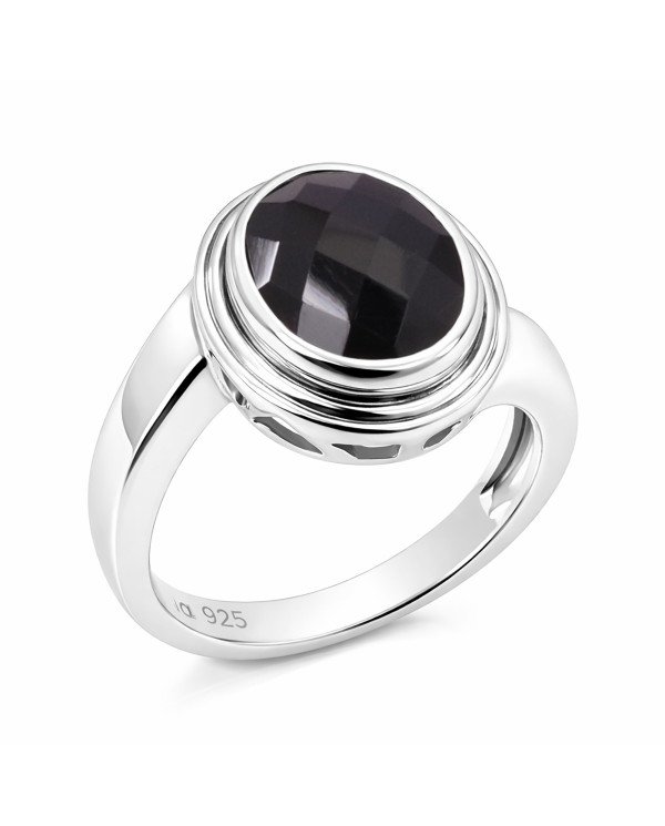 Sterling Silver Handcrafted Black Onyx Gemstone Ring