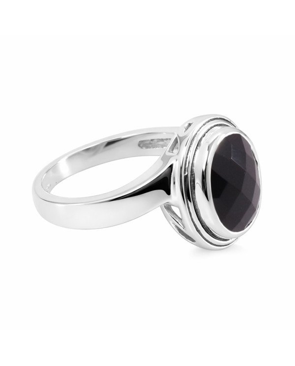 Sterling Silver Handcrafted Black Onyx Gemstone Ring
