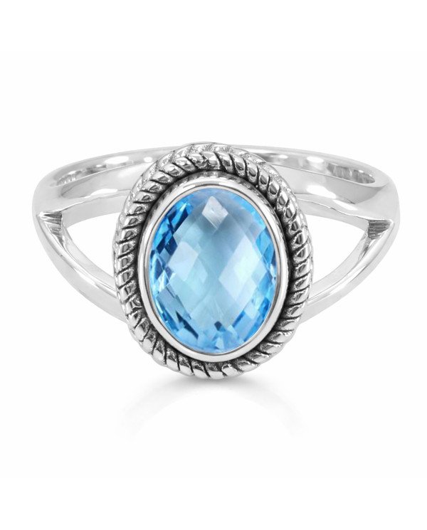 Sky Blue Topaz Ring Handcrafted Ring 925 Sterling Silver Ring