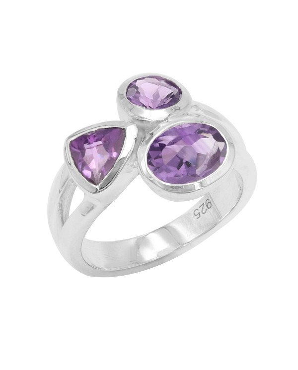 Purple Amethyst Ring 925 Sterling Silver Ring February Birthstone Ring
