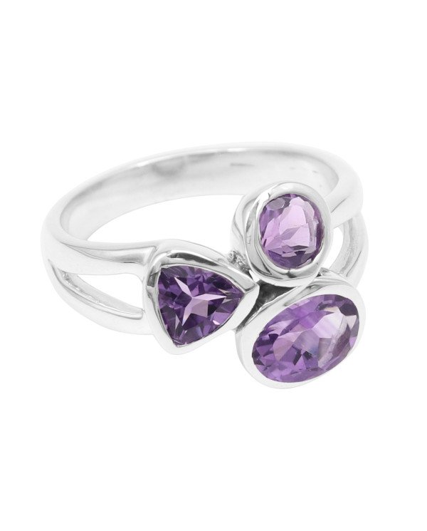 Purple Amethyst Ring 925 Sterling Silver Ring February Birthstone Ring