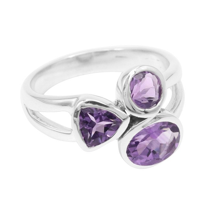 Purple Amethyst Ring 925 Sterling Silver Ring February Birthstone Ring