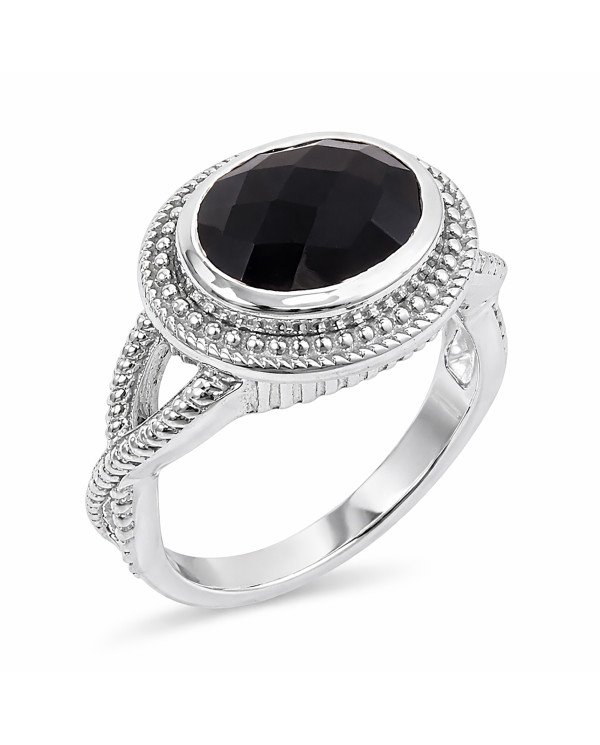 Black Onyx Gemstone Ring Handcrafted Ring 925 Sterling Silver Ring