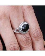 Black Onyx Gemstone Ring Handcrafted Ring 925 Sterling Silver Ring