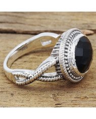 Black Onyx Gemstone Ring Handcrafted Ring 925 Sterling Silver Ring