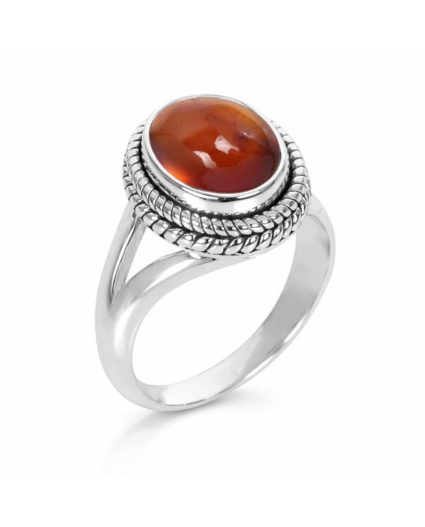Hessonite Garnet Ring Handcrafted Ring 925 Sterling Silver Ring