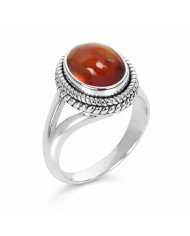 Hessonite Garnet Ring Handcrafted Ring 925 Sterling Silver Ring