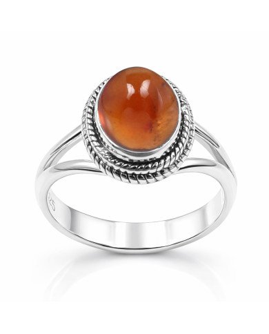 Hessonite Garnet Ring Handcrafted Ring 925 Sterling Silver Ring