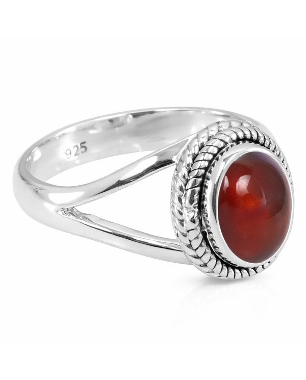 Hessonite Garnet Ring Handcrafted Ring 925 Sterling Silver Ring