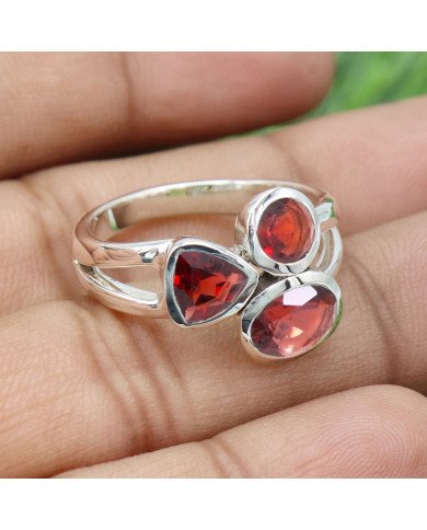 Red Garnet Ring 925 Sterling Silver Ring January birthstone Ring
