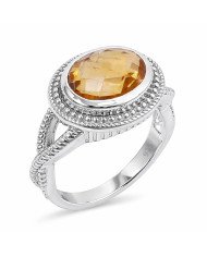 Citrine Gemstone Ring Handcrafted Ring 925 Sterling Silver Ring