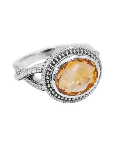 Citrine Gemstone Ring Handcrafted Ring 925 Sterling Silver Ring