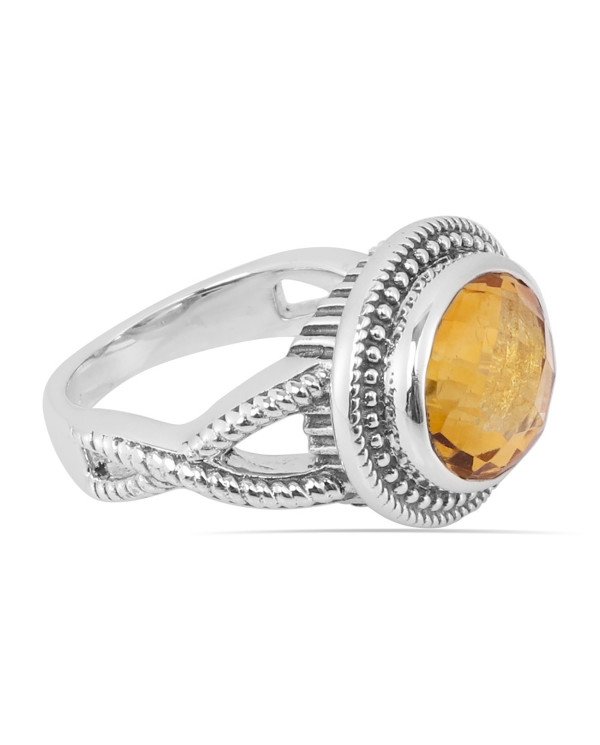 Citrine Gemstone Ring Handcrafted Ring 925 Sterling Silver Ring