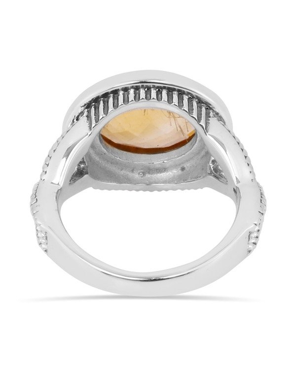 Citrine Gemstone Ring Handcrafted Ring 925 Sterling Silver Ring