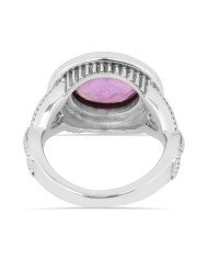 Handcrafted Ring Purple African Amethyst Ring 925 Sterling Silver Ring