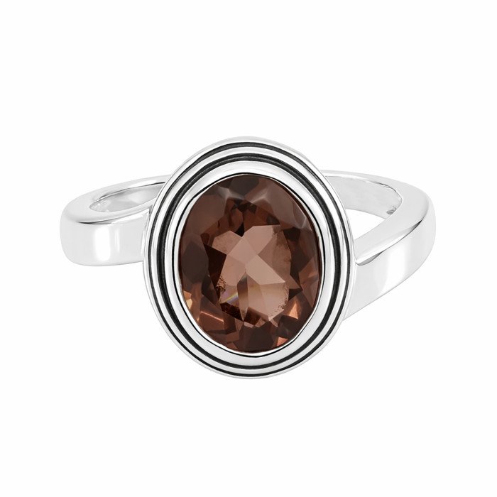 Smoky Quartz Ring 925 Sterling Silver Ring Engagement Ring