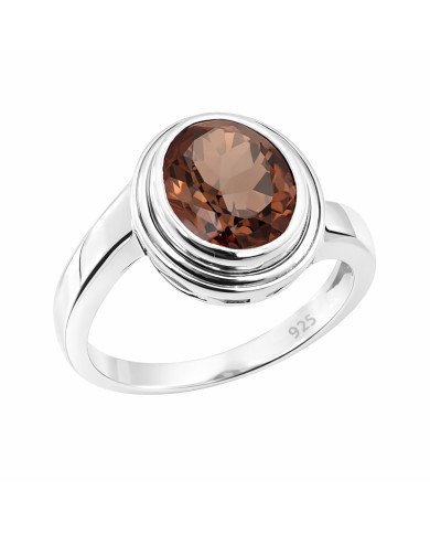 Smoky Quartz Ring 925 Sterling Silver Ring Engagement Ring